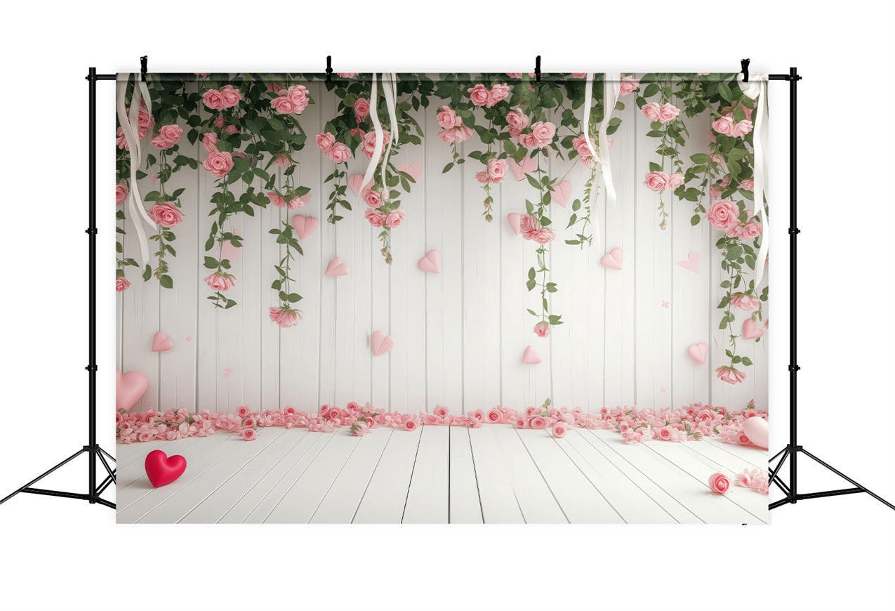 Valentinstag Backdrop Zarte florale Herzen Romantik Backdrop BRP1-110