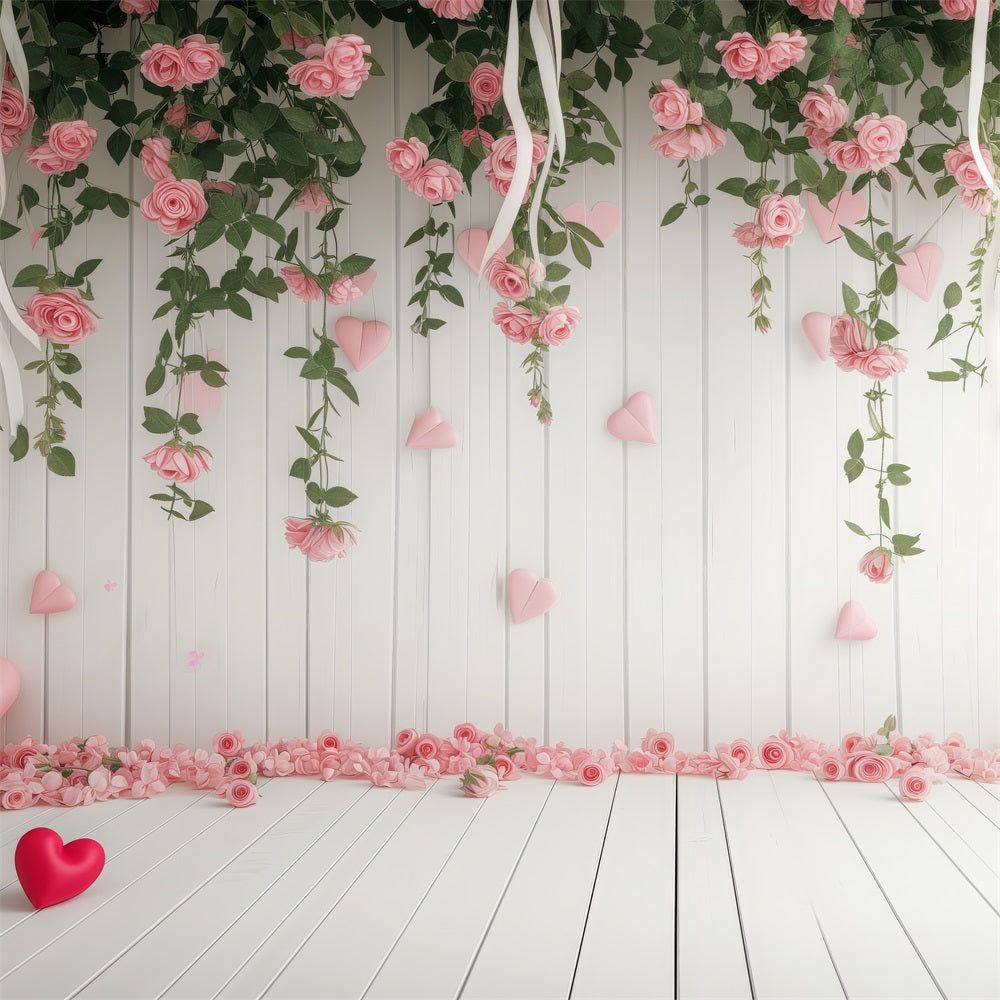 Valentinstag Backdrop Zarte florale Herzen Romantik Backdrop BRP1-110