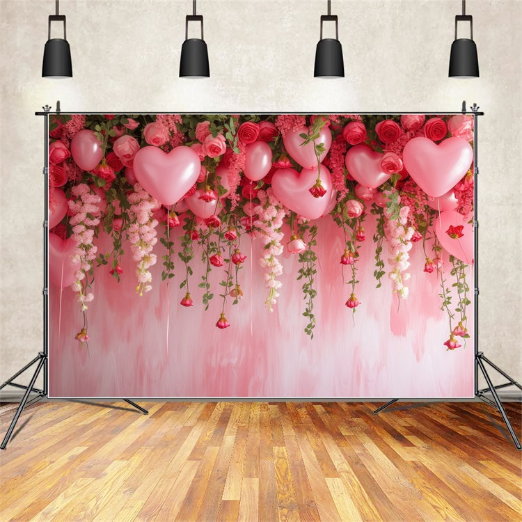 Valentine Backdrops Hängende Rosen Ballons Rosa Backdrop BRP1-111