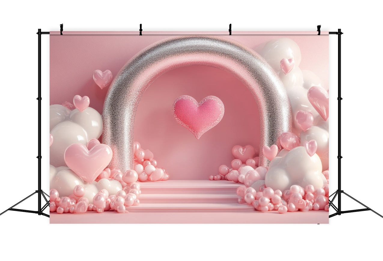 Valentine Backdrop Ideen Romantisch Glitter Bogen Herz Backdrop BRP1-122