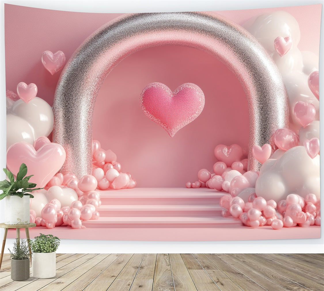 Valentine Backdrop Ideen Romantisch Glitter Bogen Herz Backdrop BRP1-122