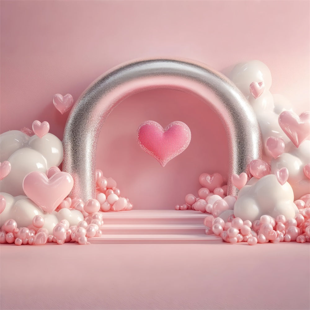 Valentine Backdrop Ideen Romantisch Glitter Bogen Herz Backdrop BRP1-122