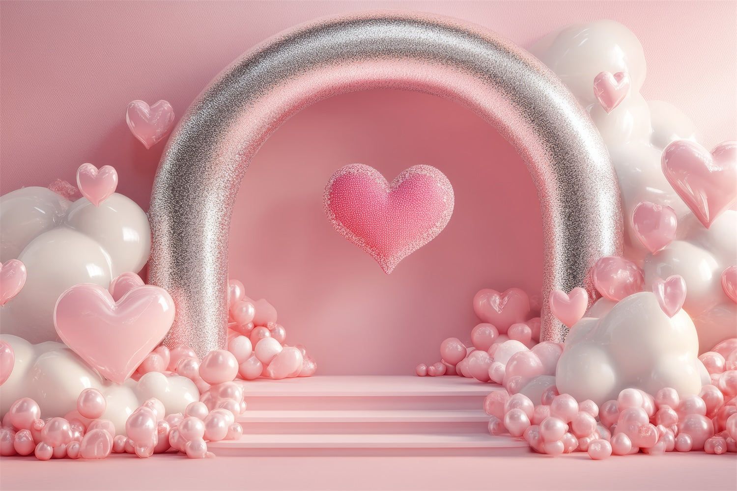 Valentine Backdrop Ideen Romantisch Glitter Bogen Herz Backdrop BRP1-122