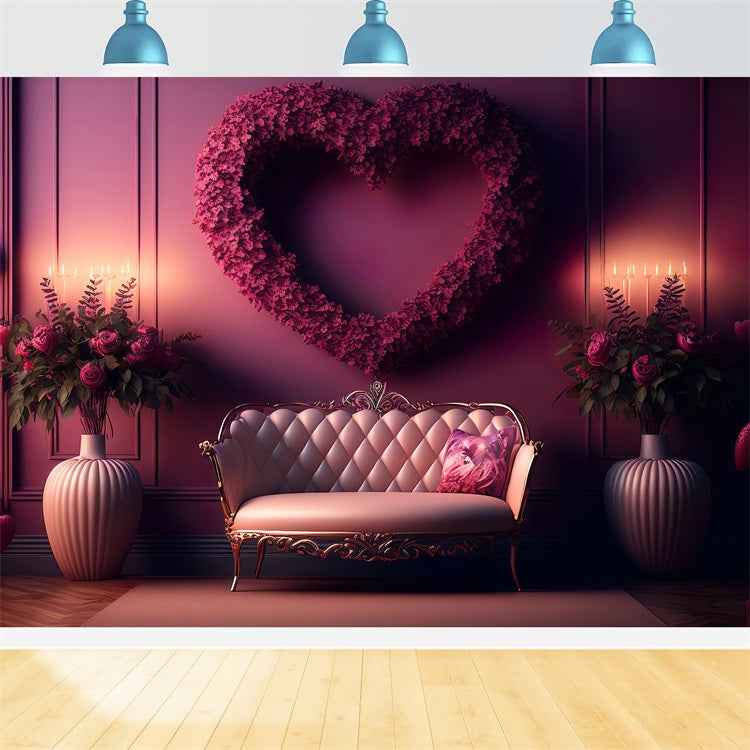 Valentinstag Backdrop Blumen Vase Sofa Einstellung Backdrop BRP1-124