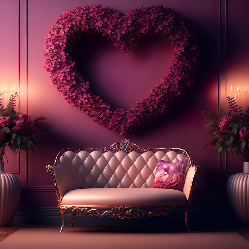 Valentinstag Backdrop Blumen Vase Sofa Einstellung Backdrop BRP1-124