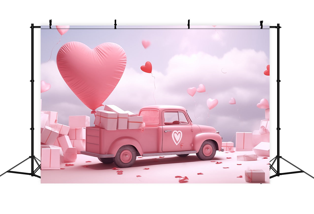 Valentinstag Backdrop Ideen Herz Ballon Geschenk LKW Backdrop BRP1-156