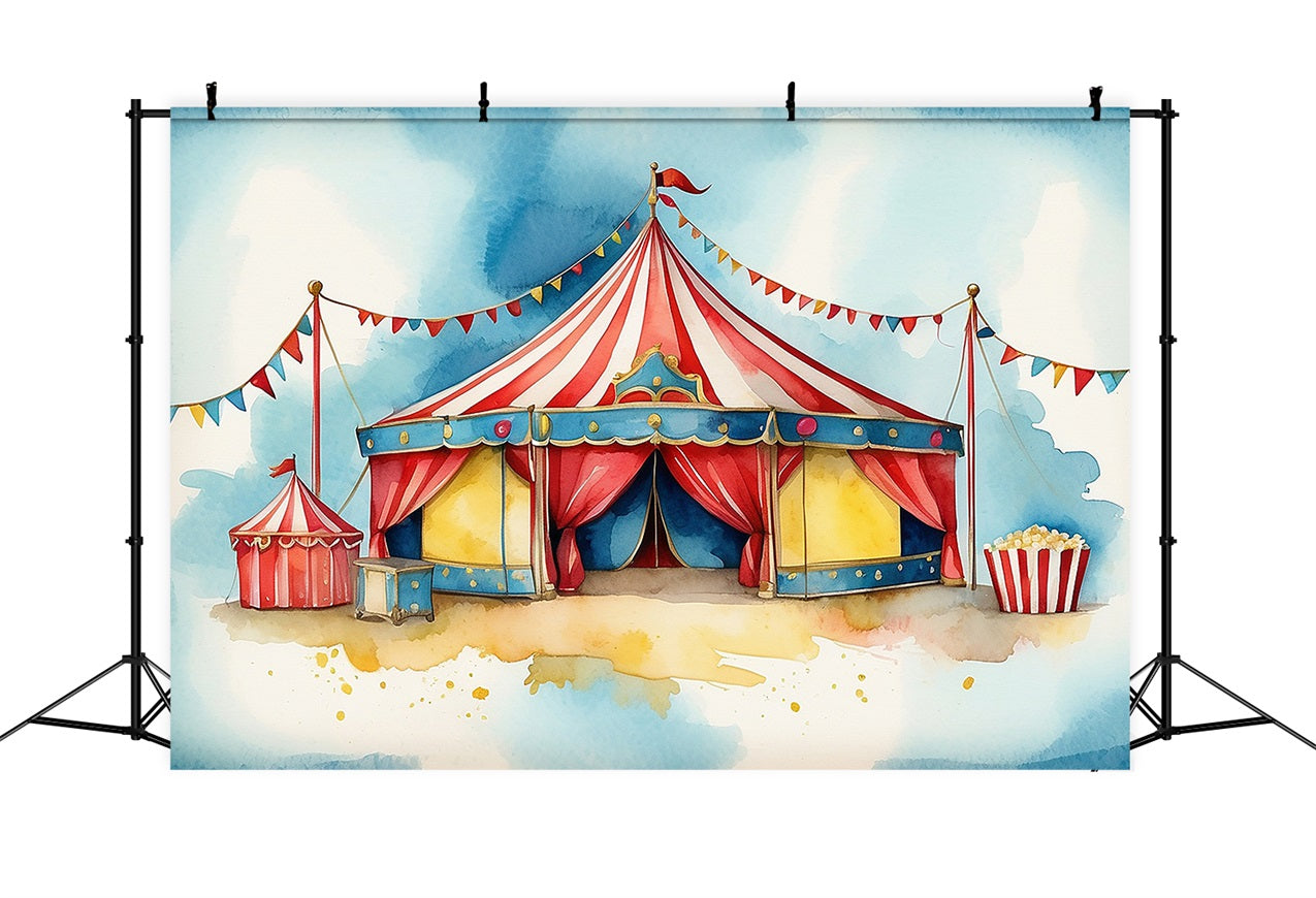 Zirkusfotografie Backdrop Jahrmarkt Popcorn Stand Zelt Backdrop BRP1-171