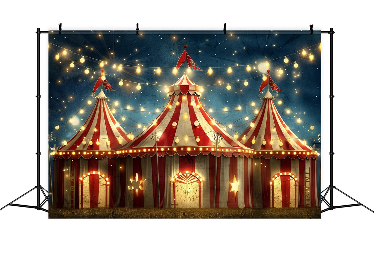Zirkus Backdrop Rot Gestreift Karneval Zelte Lichter Backdrop BRP1-174