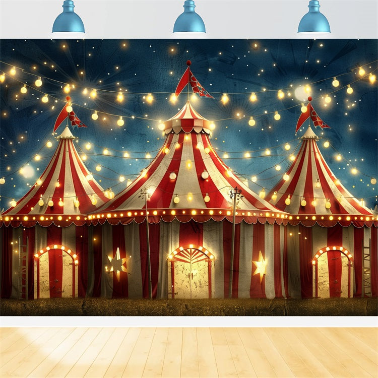 Zirkus Backdrop Rot Gestreift Karneval Zelte Lichter Backdrop BRP1-174