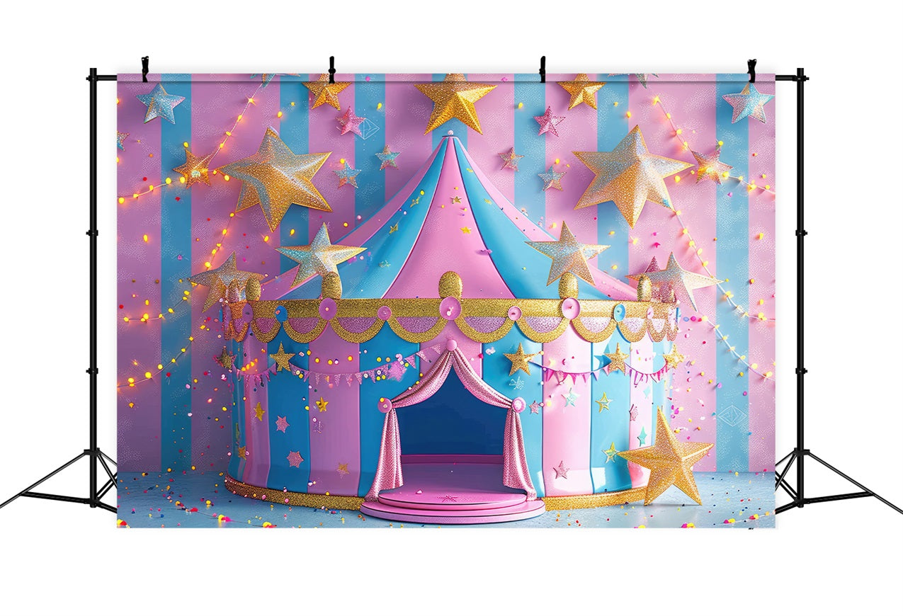 Zirkus Karneval Backdrop Rosa Blau Sternenzelt Backdrop BRP1-183
