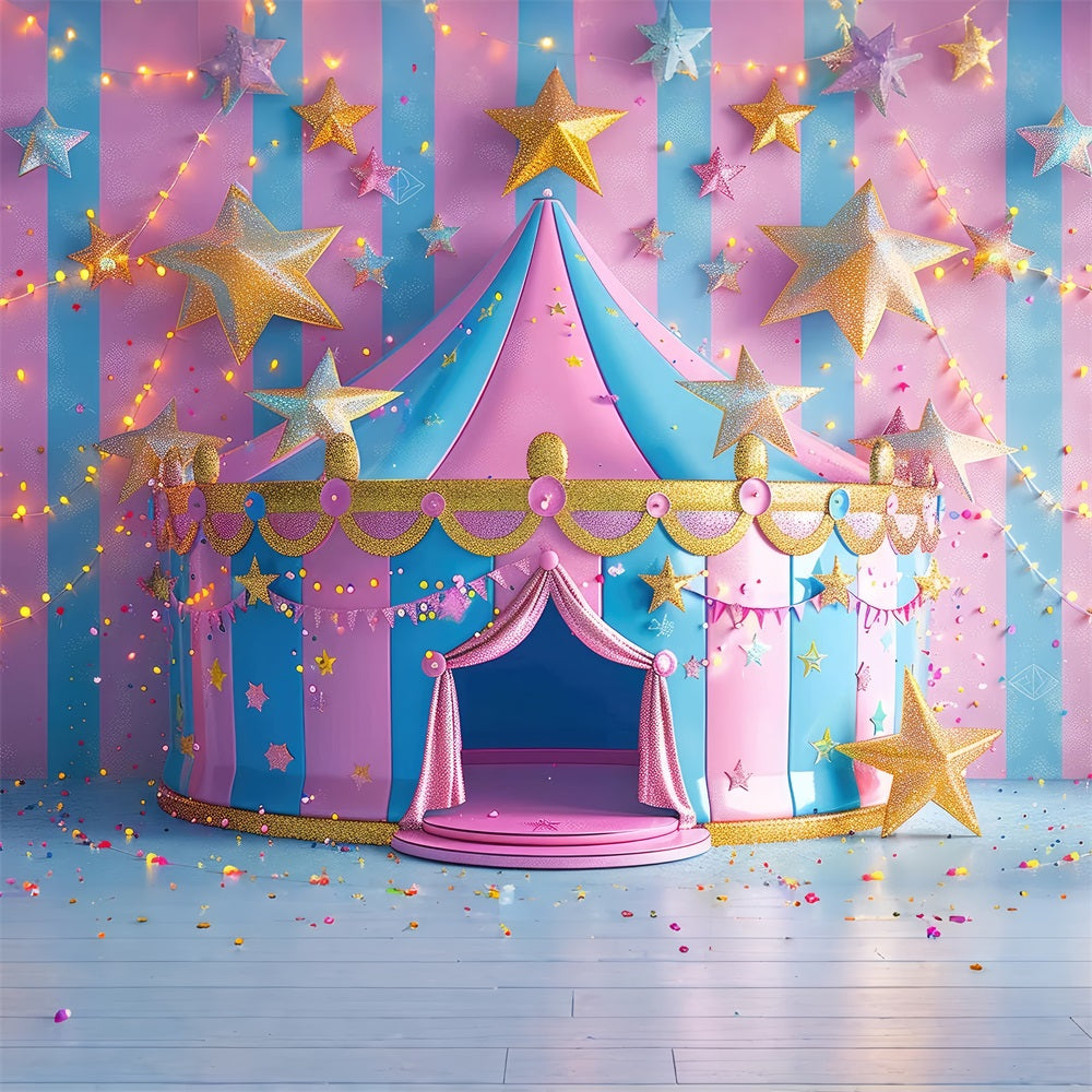 Zirkus Karneval Backdrop Rosa Blau Sternenzelt Backdrop BRP1-183
