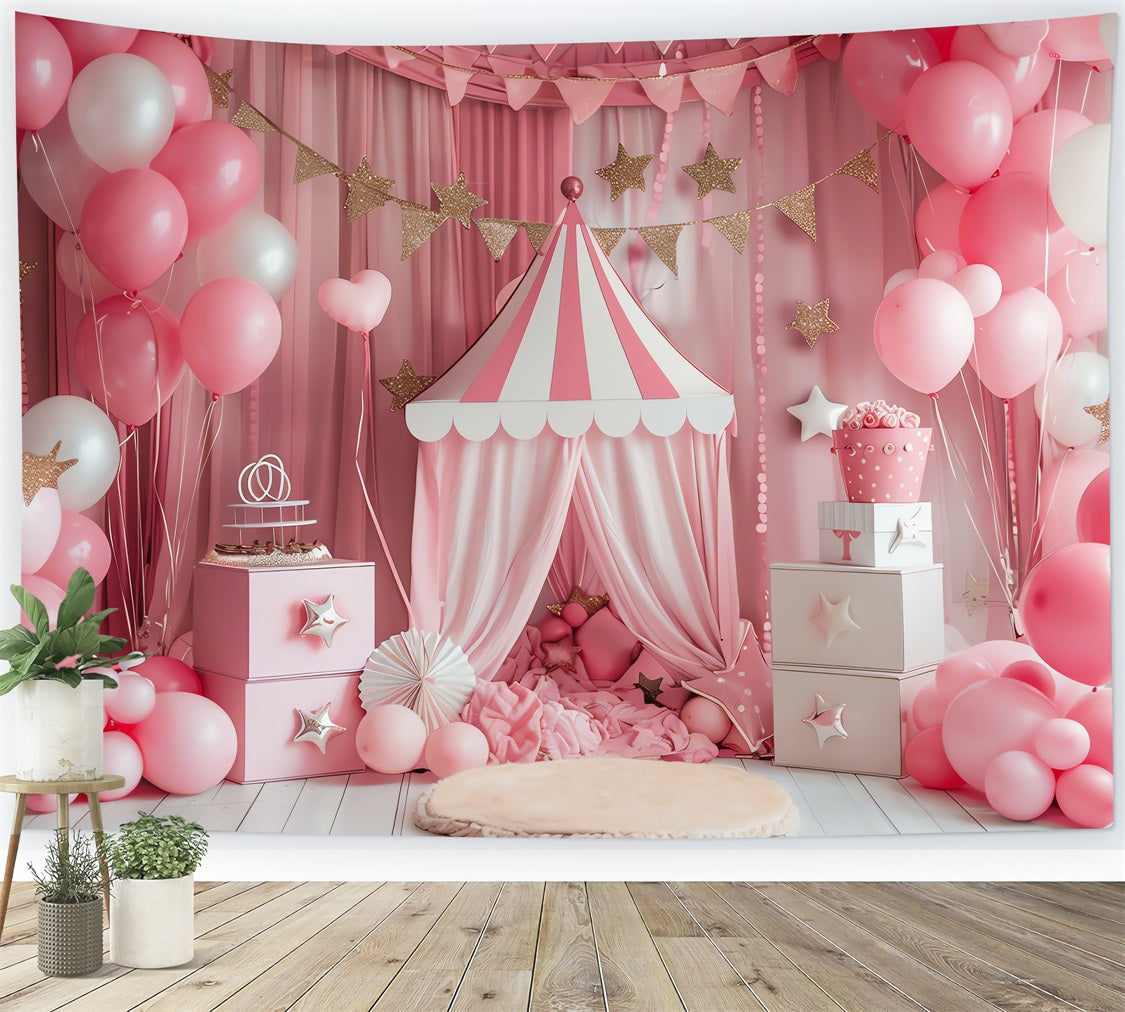 Zirkus Thematische Backdrops Rosa Karneval Glitzernde Sterne Backdrop BRP1-185