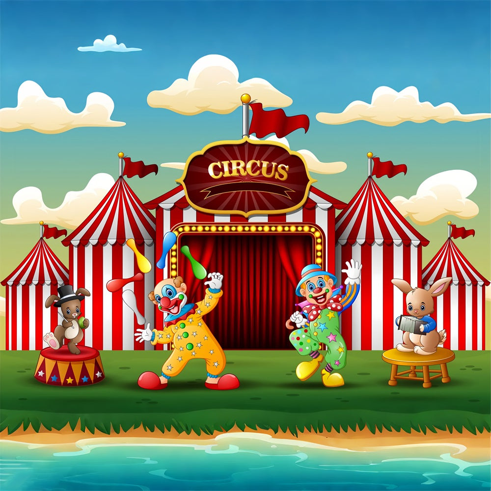 Karneval Fotokulisse Bunte Clowns Bunny Thema Kulisse BRP1-191