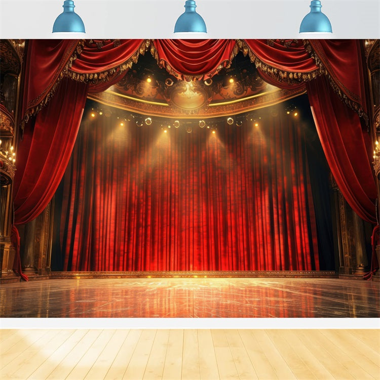 Karneval Party Backdrop Royal Red Curtain Stage Backdrop BRP1-200