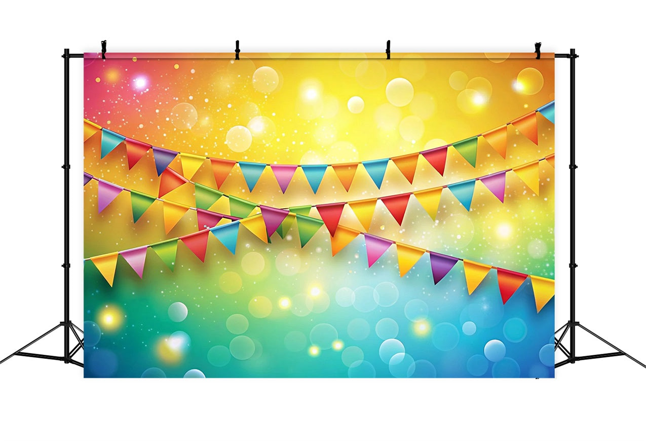 Karneval Backdrop Regenbogen Wimpel Girlande Festival Backdrop BRP1-203