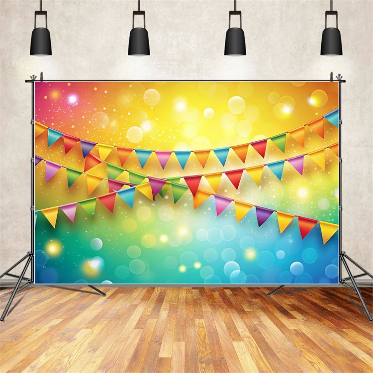 Karneval Backdrop Regenbogen Wimpel Girlande Festival Backdrop BRP1-203