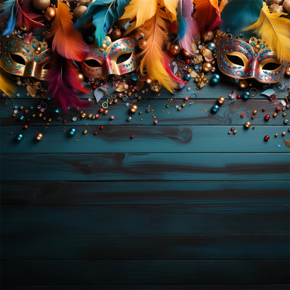 Karneval Backdrop Ideen Bunte Maske Perlen Feier Backdrop BRP1-204