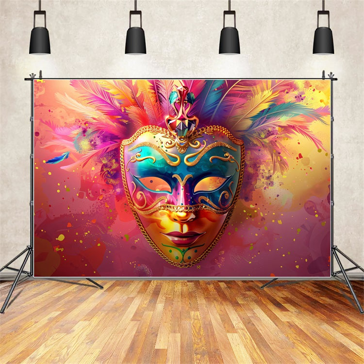 Karneval Party Backdrops Gefiederte Maske Festival Party Backdrop BRP1-207