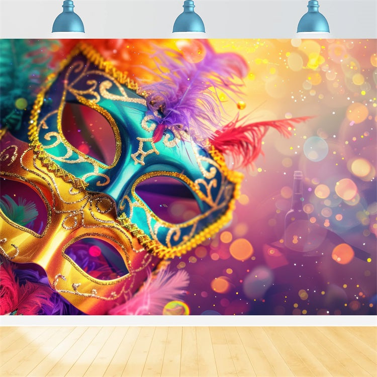 Karneval Backdrop Multicolor Mardi Gras Glitter Maske Backdrop BRP1-208