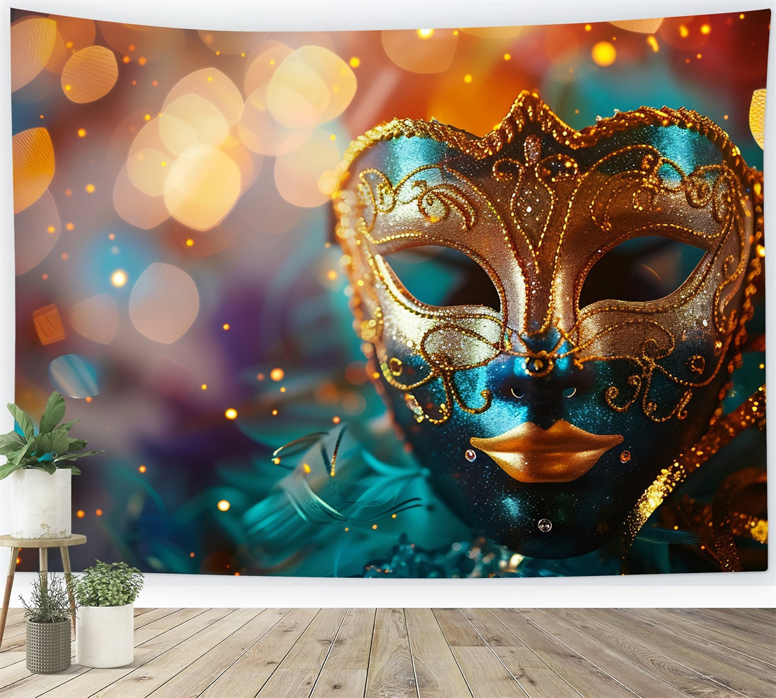 Karneval Thematische Backdrops Atemberaubende Maske Kunstvolle Federn Backdrop BRP1-210