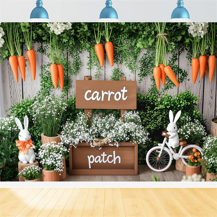 Ostern Backdrops Fotos Karotte Patch Greenery Einstellung Backdrop BRP1-215