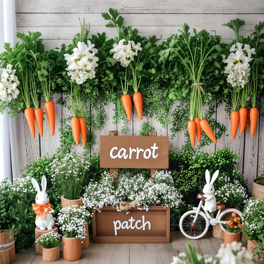 Ostern Backdrops Fotos Karotte Patch Greenery Einstellung Backdrop BRP1-215