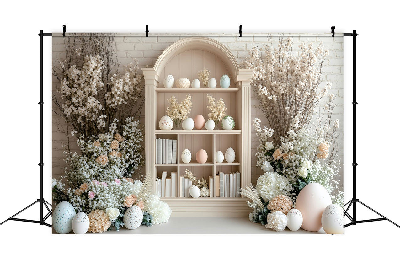 Ostern Backdrops Bilder Floral Dekor Bücherregal Eier Backdrop BRP1-223