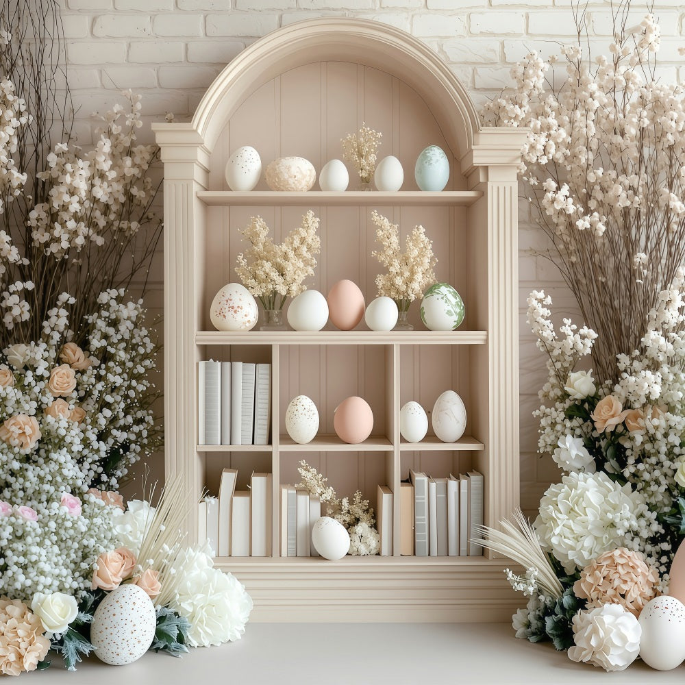 Ostern Backdrops Bilder Floral Dekor Bücherregal Eier Backdrop BRP1-223