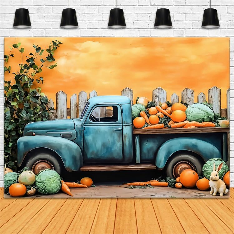 Ostern Fotografie Backdrop Karotte Kohl Hase LKW Hintergrund BRP1-256