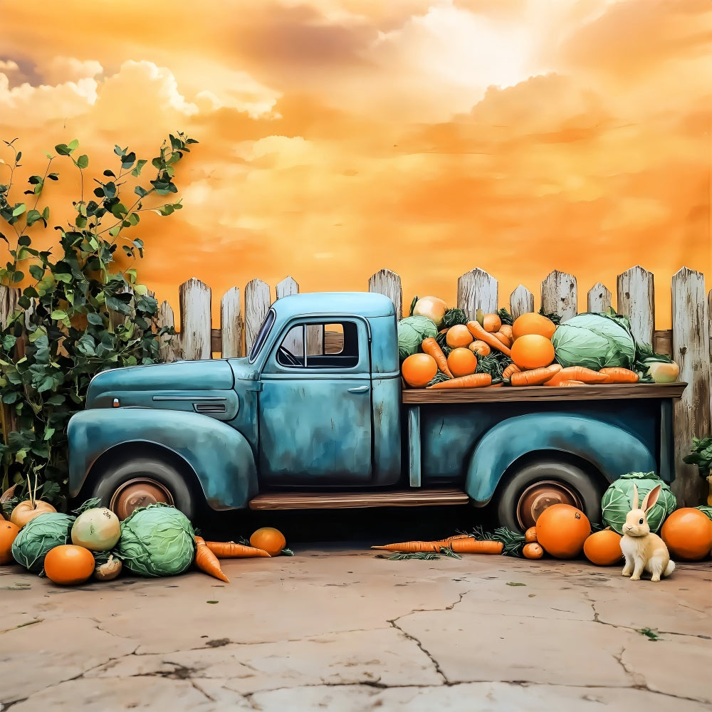 Ostern Fotografie Backdrop Karotte Kohl Hase LKW Hintergrund BRP1-256