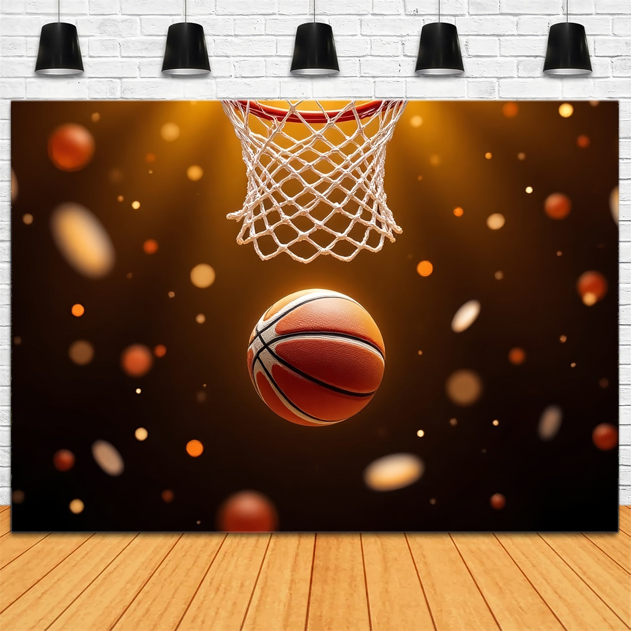 Basketball Fotohintergrund Golden Sparkle Szenerie Hintergrund BRP1-327