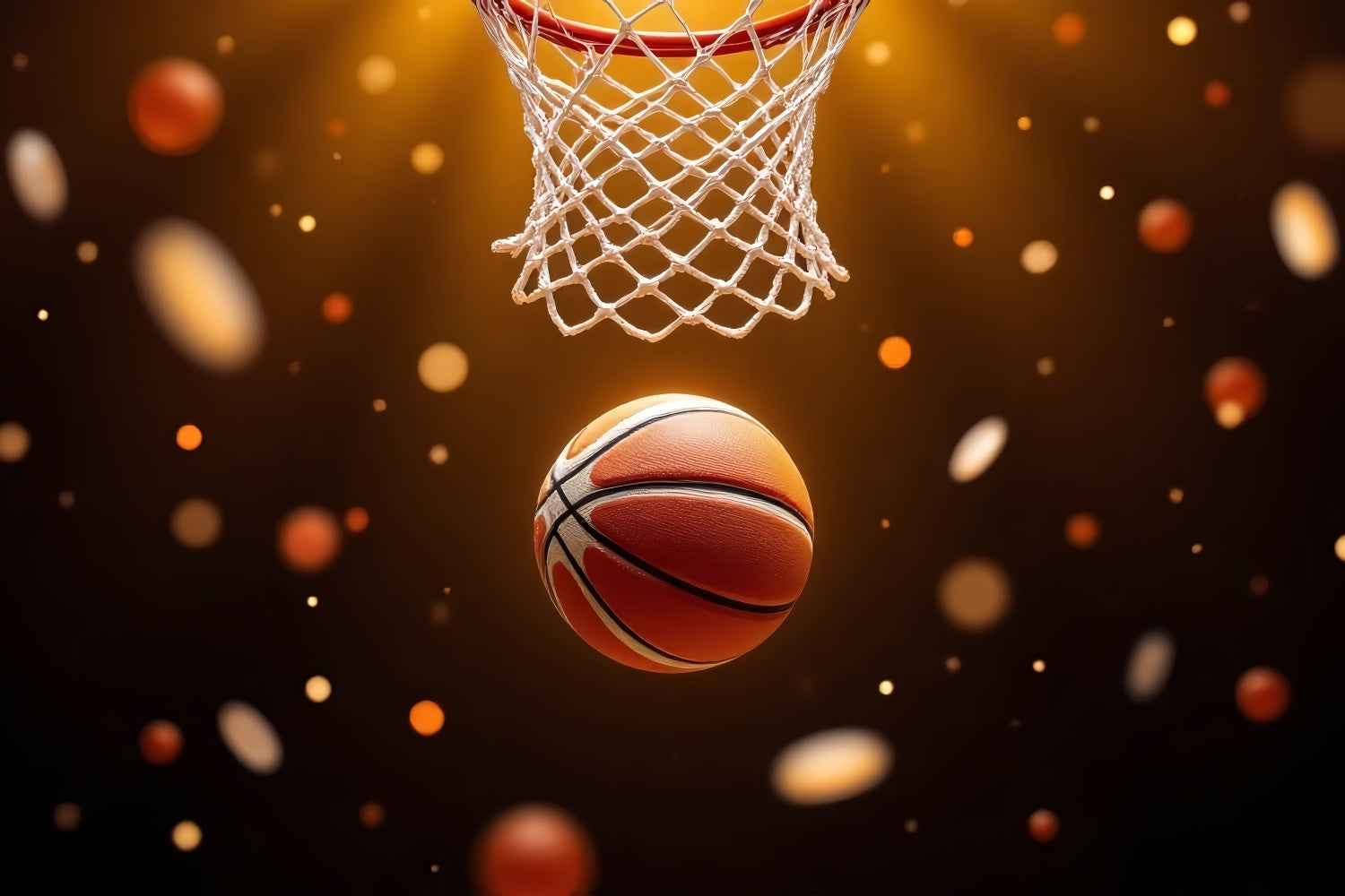 Basketball Fotohintergrund Golden Sparkle Szenerie Hintergrund BRP1-327