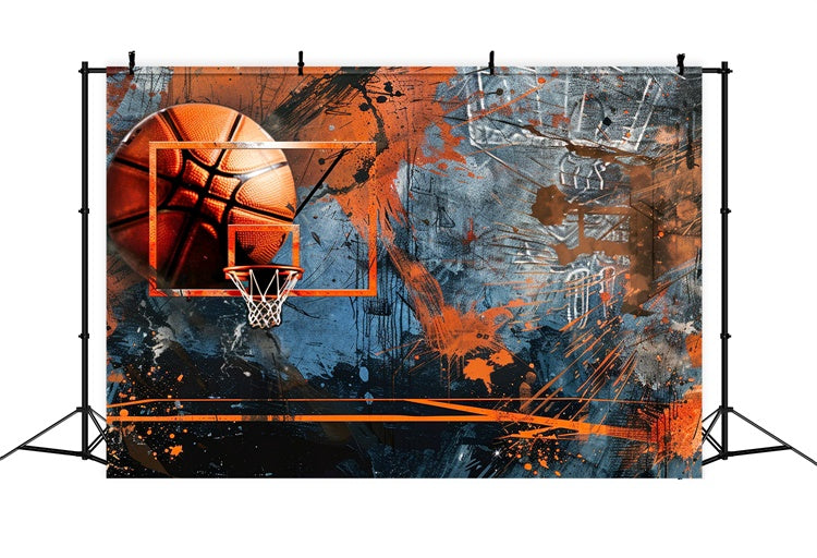 Basketballplatz-Hintergrundkulisse Kreative Graffiti-Kunst-Hintergrundkulisse BRP1-329