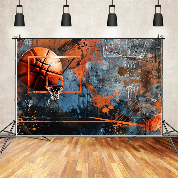 Basketballplatz-Hintergrundkulisse Kreative Graffiti-Kunst-Hintergrundkulisse BRP1-329