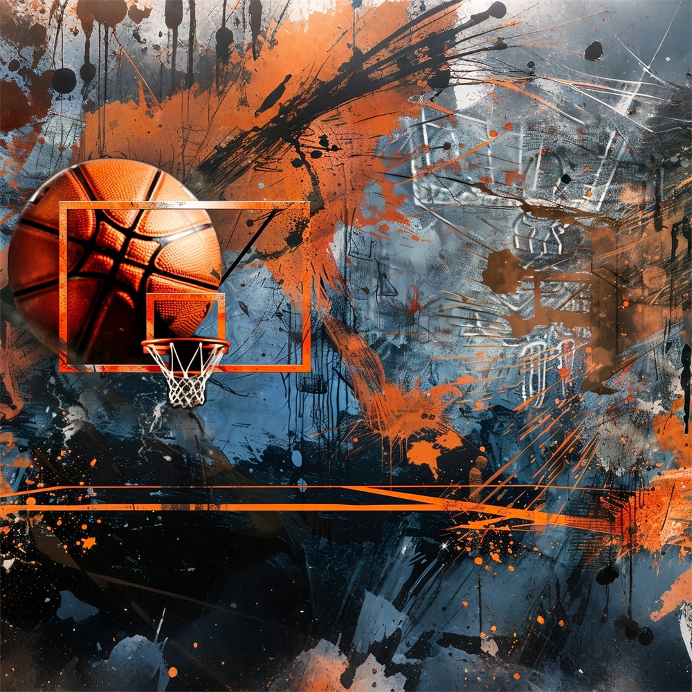 Basketballplatz-Hintergrundkulisse Kreative Graffiti-Kunst-Hintergrundkulisse BRP1-329