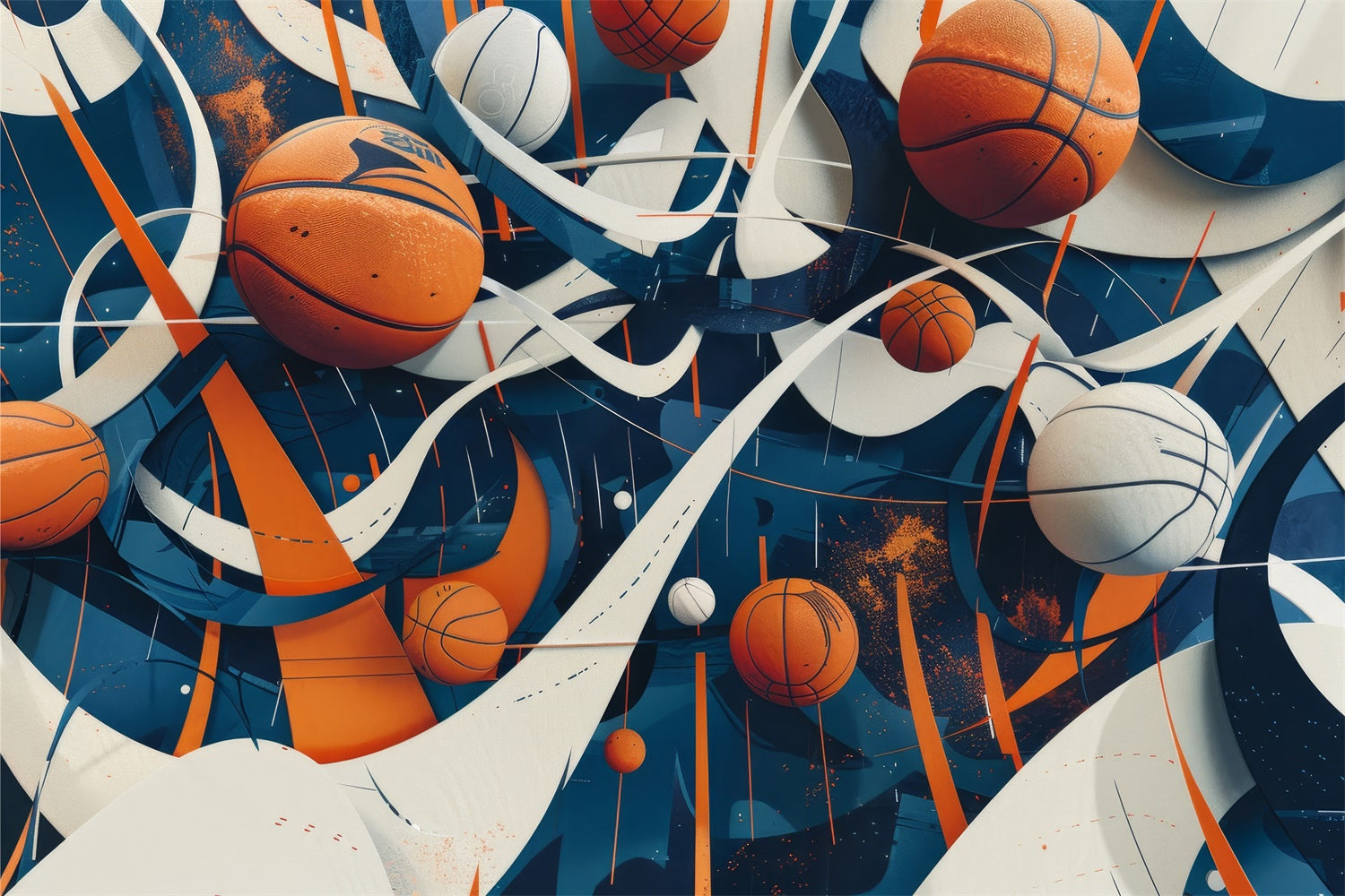 Basketball Fotohintergrund Energetischer Moderner Kunsthintergrund BRP1-330
