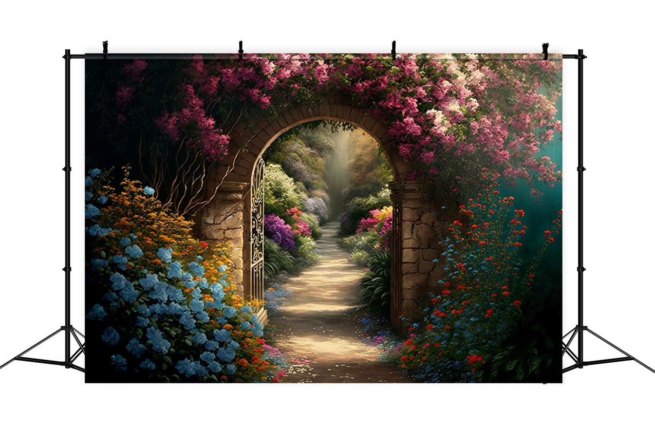 Floral Fotografie Backdrops Secret Garden Pathway Backdrop BRP1-339