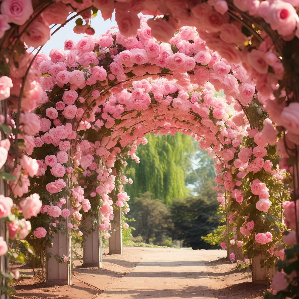 Floral Backdrop Fotografie Rosa Rose Covered Arches Backdrop BRP1-341