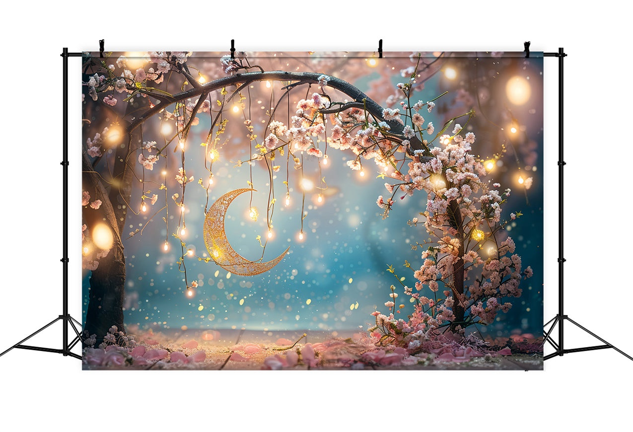 Floral Backdrops Für Fotografie Rosa Blütenblätter Halbmond Hintergrund BRP1-351