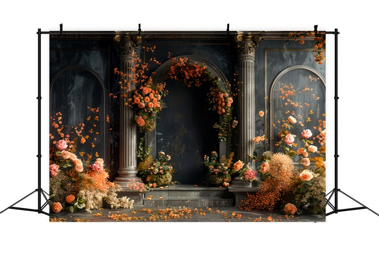 Blumenfotografie Hintergrundkulisse Chic Golden Petal Arch Hintergrundkulisse BRP1-355