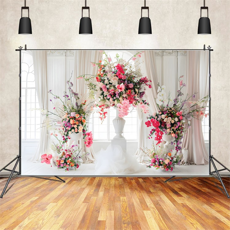 Florale Fotokulissen Helle Rose Orchidee Weißer Hintergrund BRP1-360