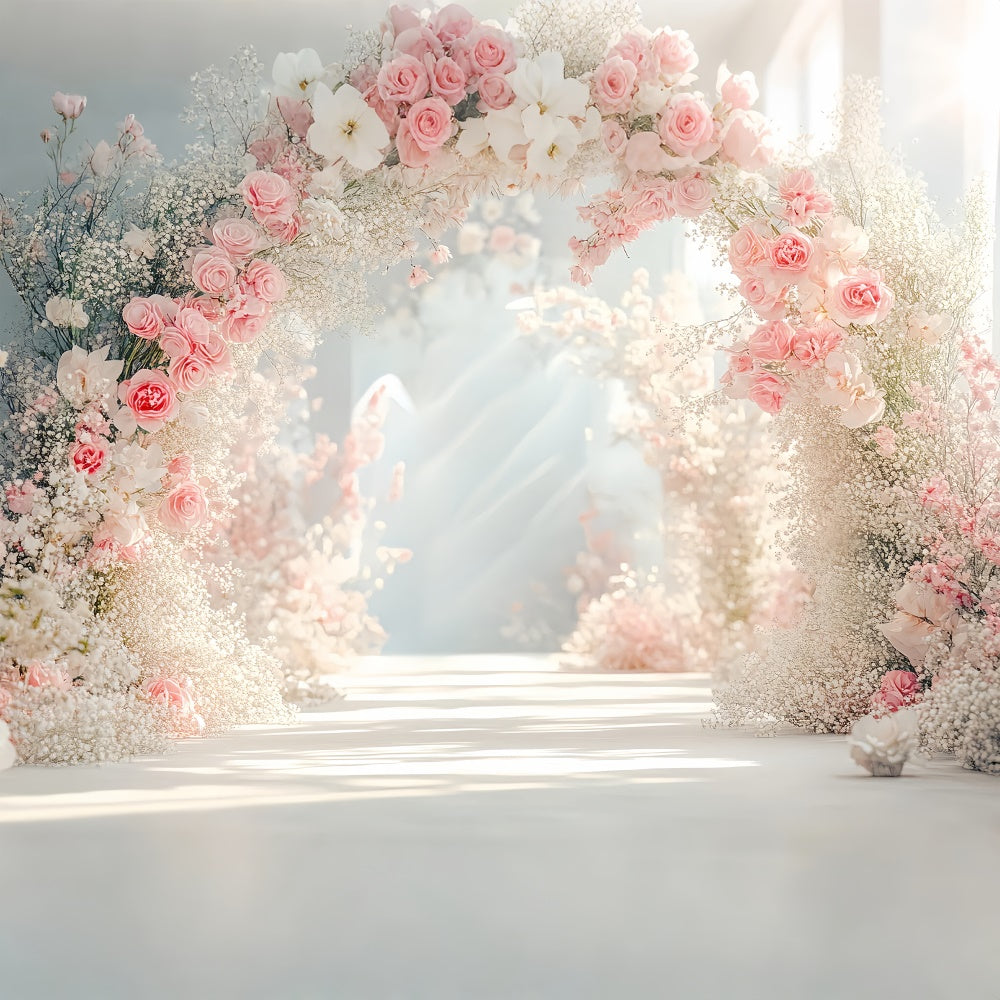 Floral Backdrop Blühende Rosa Blume Hochzeit Hintergrund BRP1-361
