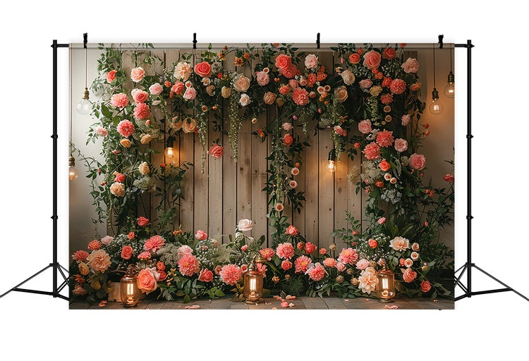 Floral Fotokulissen Gemütliches Landhaus Floral Holzkulisse BRP1-366