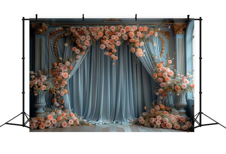 Floral Fotohintergründe Französisch inspiriert Rose Bogen Hintergrund BRP1-368