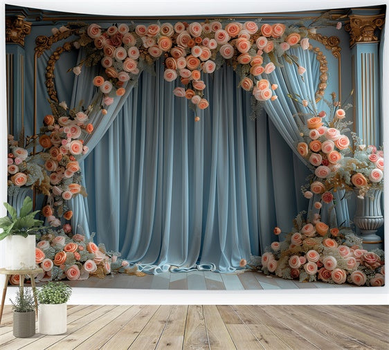 Floral Fotohintergründe Französisch inspiriert Rose Bogen Hintergrund BRP1-368