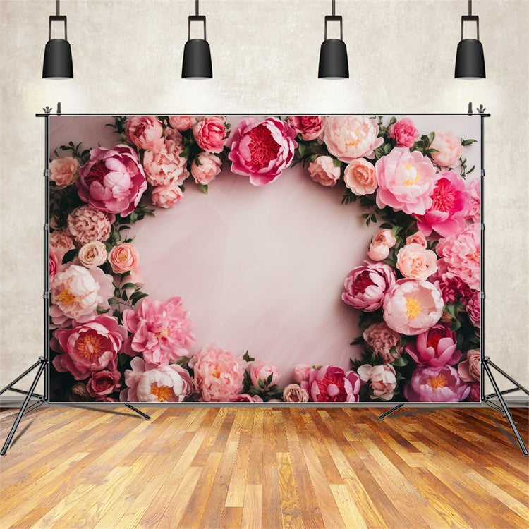 Fotohintergrund Floral Romantisch Floral Rand Rosa Hintergrund BRP1-373
