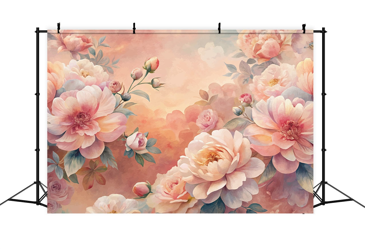 Blume Fotohintergrund Romantische Pfingstrose Kunst Wandhintergrund BRP1-374