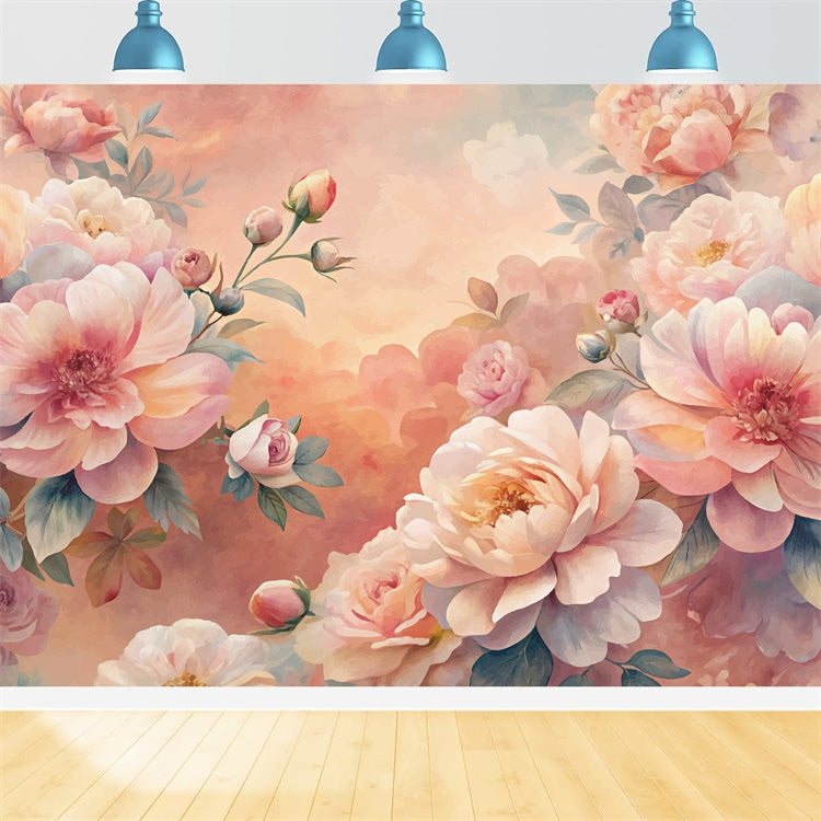 Blume Fotohintergrund Romantische Pfingstrose Kunst Wandhintergrund BRP1-374