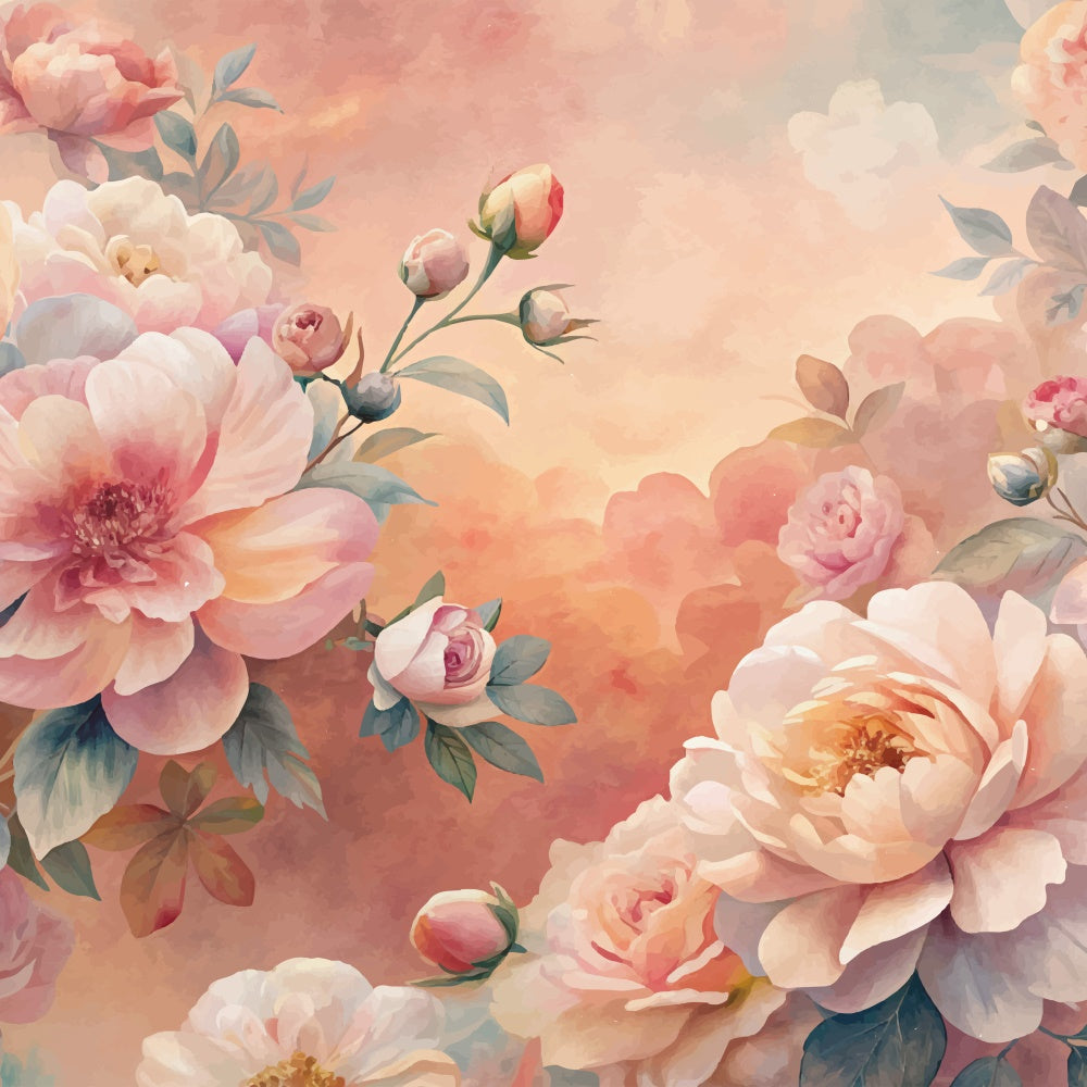 Blume Fotohintergrund Romantische Pfingstrose Kunst Wandhintergrund BRP1-374