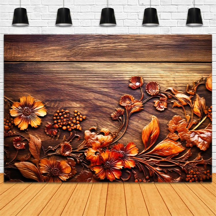 Flower Backdrops für Fotografie Vintage geschnitzt hölzerne Hintergrund BRP1-383